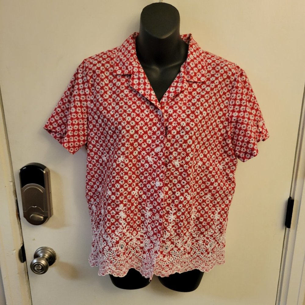 Alfred Dunner Button Down Short Sleeve